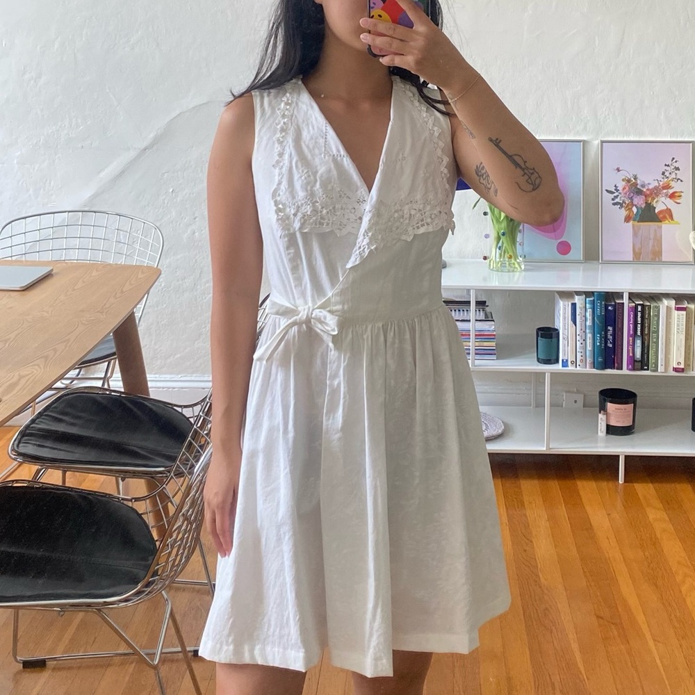 vintage lanz white wrap dress